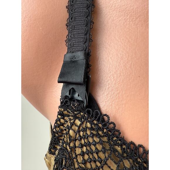 Cake Lingerie Balcony Style Flexible Wire Embroidery Beige Nursing Bra Size 36C - Picture 7 of 16